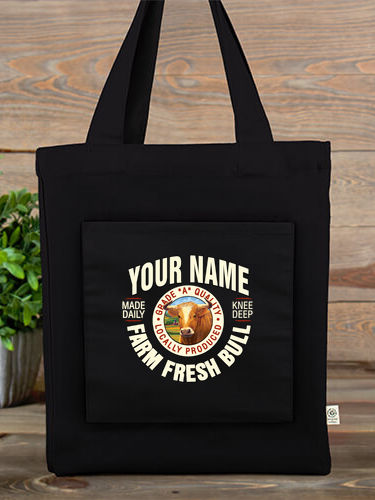 Farm Fresh Bull : Canvas Totes