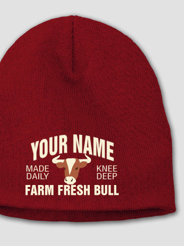 Farm Fresh Bull : Embroidered Beanies