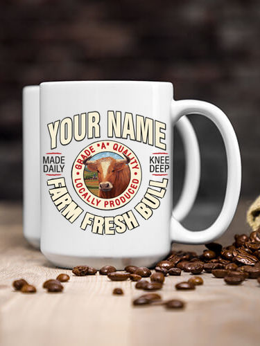 Farm Fresh Bull : Ceramic Coffee Mugs