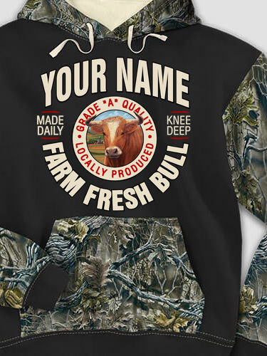 Farm Fresh Bull : Printed 2-Tone Camo Hoodies