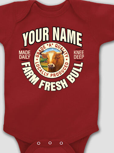 Farm Fresh Bull : Printed Baby Bodysuits