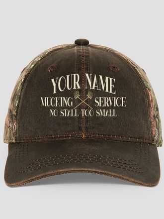 Vintage Mucking Service : Embroidered 2-Tone Camo Hats