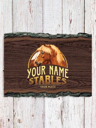 Classic Stables : Faux Sliced Log Plaque