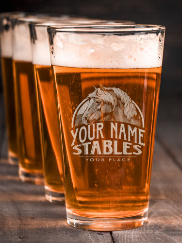 Classic Stables : Pint Glasses - Engraved
