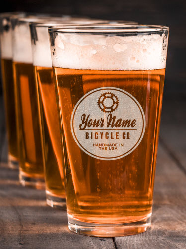 Bicycle Company : Pint Glasses - Engraved