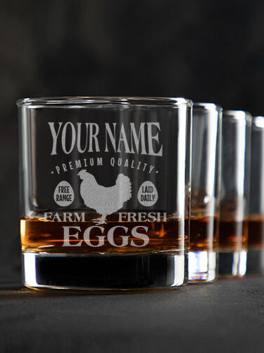 Farm Fresh Eggs : Rocks Glasses - Engraved