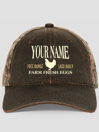 Farm Fresh Eggs : Embroidered 2-Tone Camo Hats