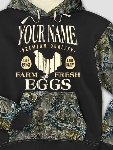 Farm Fresh Eggs : Printed 2-Tone Camo Hoodies