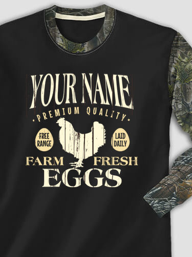 Farm Fresh Eggs : Printed 2-Tone Camo Long Sleeves