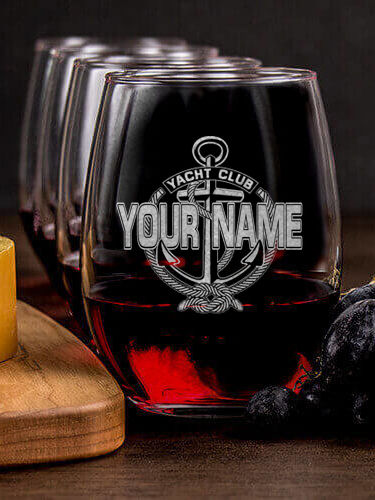 Classic Yacht Club : Cheese Board Wine Glass Gift Sets - Engraved