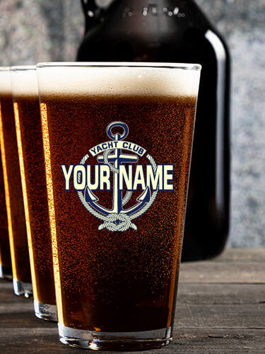 Classic Yacht Club : Growler Pint Glass Gift Sets - Color Printed
