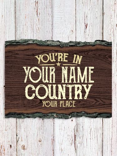 Your Country : Faux Sliced Log Plaque