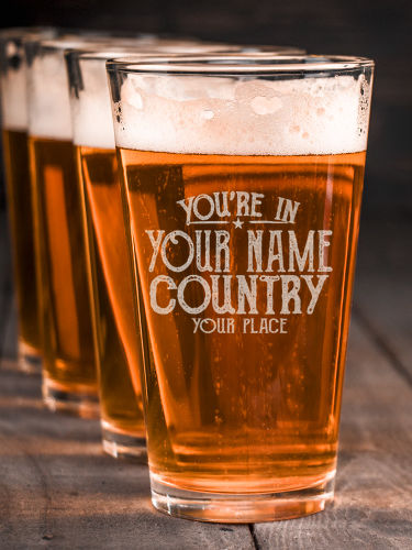 Your Country : Pint Glasses - Engraved