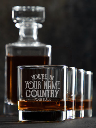 Your Country : Decanter Rocks Glass Gift Sets - Engraved