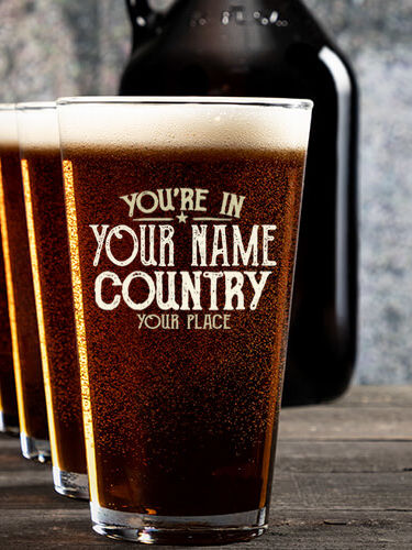 Your Country : Growler Pint Glass Gift Sets - Color Printed