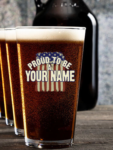 Proud To Be : Growler Pint Glass Gift Sets - Color Printed