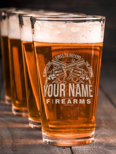 Firearms : Pint Glasses - Engraved