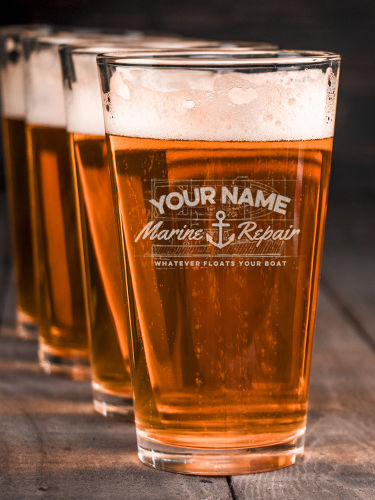Marine Repair : Pint Glasses - Engraved