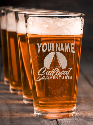 Sailboat Adventures : Pint Glasses - Engraved