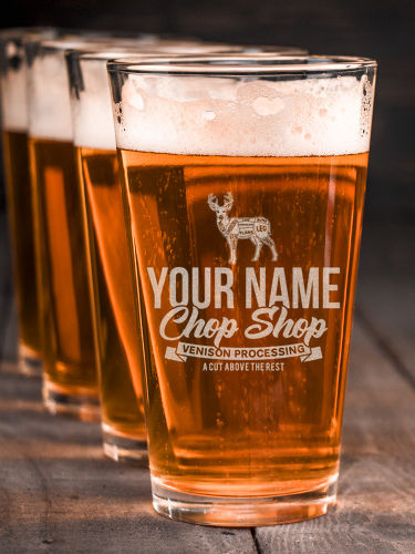 Chop Shop : Pint Glasses - Engraved