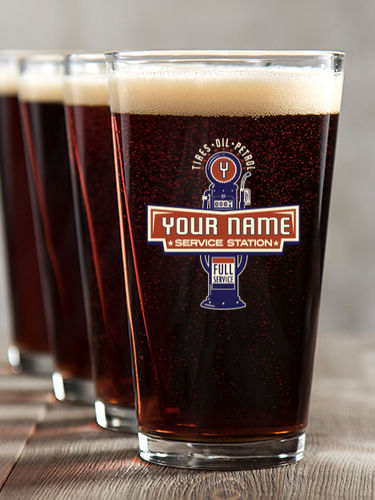 Service Station : Pint Glasses - Color Printed