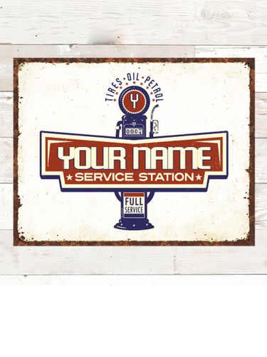 Service Station : Tin Signs