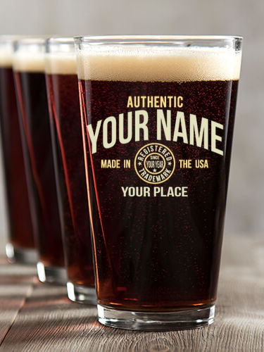 Authentic Brand : Pint Glasses - Color Printed