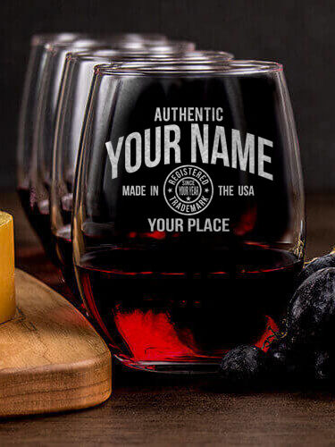 Authentic Brand : Cheese Board Wine Glass Gift Sets - Engraved
