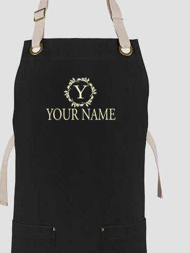 Wreath Monogram : Printed Canvas Work Aprons