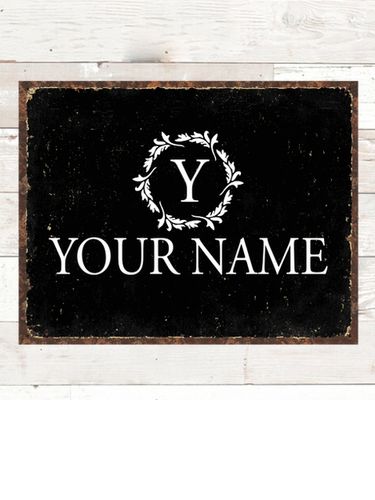 Wreath Monogram : Tin Signs