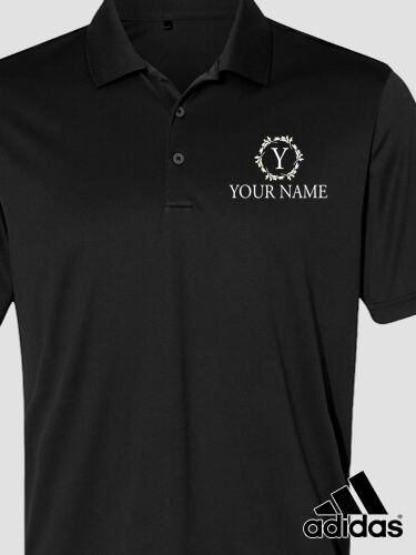 Wreath Monogram : Embroidered Adidas&reg; Polo Shirts