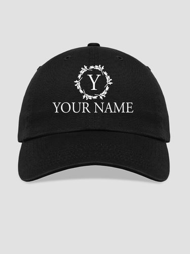 Wreath Monogram : Embroidered Baseball Hats