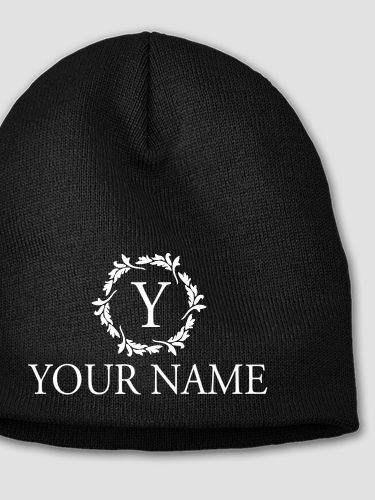Wreath Monogram : Embroidered Beanies