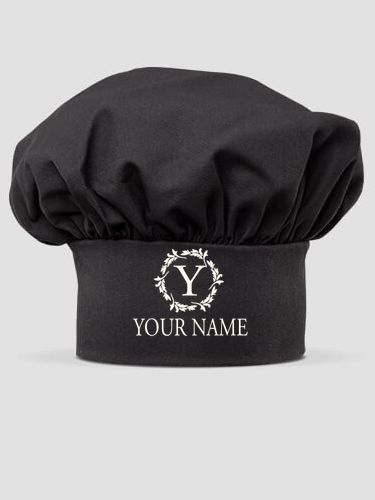 Wreath Monogram : Embroidered Chef Hat