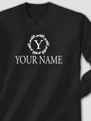 Wreath Monogram : Printed Long Sleeves