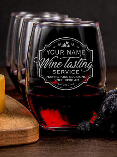 Classic Wine Tasting Services : Cheese Board Wine Glass Gift Sets - Engraved