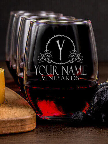 Classic Vineyards : Cheese Board Wine Glass Gift Sets - Engraved
