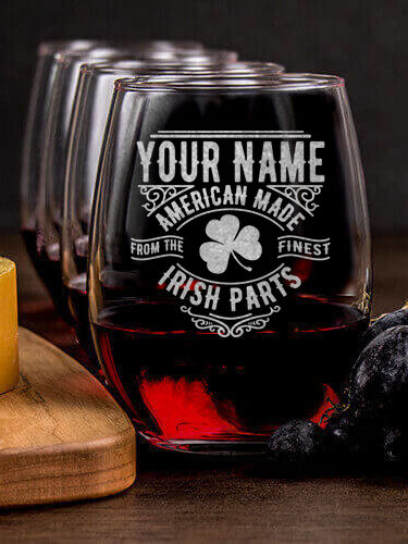 Irish Parts : Cheese Board Wine Glass Gift Sets - Engraved