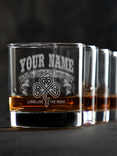 Irish Original : Rocks Glasses - Engraved