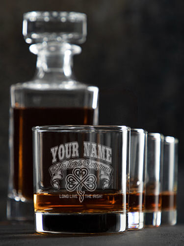Irish Original : Decanter Rocks Glass Gift Sets - Engraved
