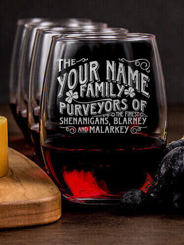 Shenanigans Family : Cheese Board Wine Glass Gift Sets - Engraved