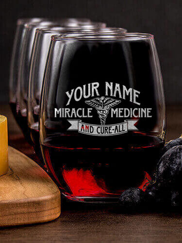 Miracle Medicine : Cheese Board Wine Glass Gift Sets - Engraved