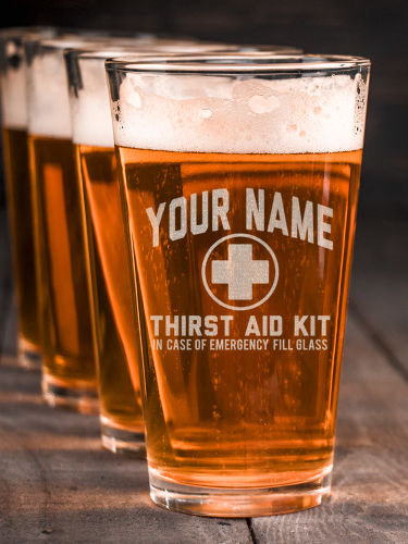 Thirst Aid Kit : Pint Glasses - Engraved