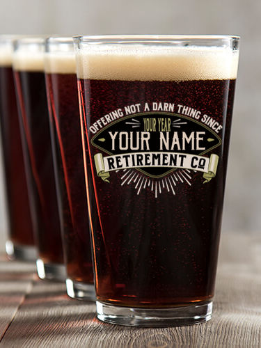 Retirement Company : Pint Glasses - Color Printed