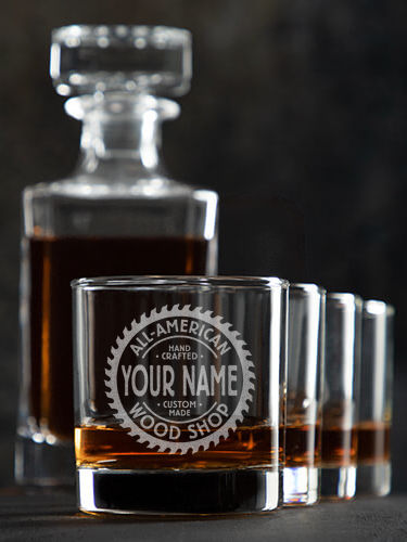 Wood Shop : Decanter Rocks Glass Gift Sets - Engraved