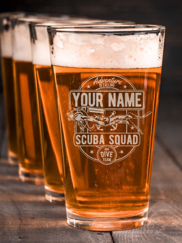 Scuba : Pint Glasses - Engraved