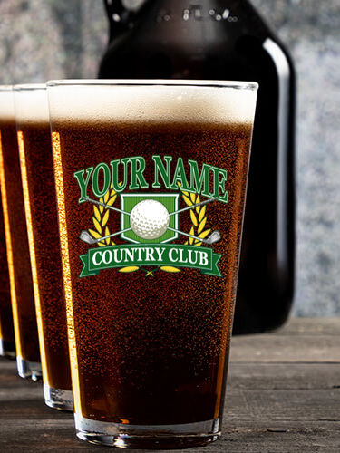 Classic Country Club : Growler Pint Glass Gift Sets - Color Printed