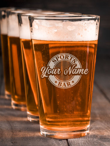 Sports Bar : Pint Glasses - Engraved