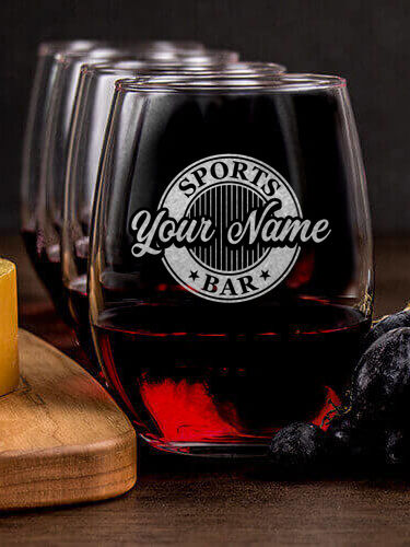Sports Bar : Cheese Board Wine Glass Gift Sets - Engraved