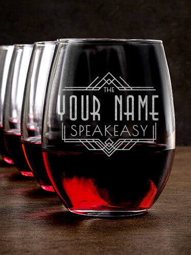 Speakeasy : Stemless Wine Glasses - Engraved